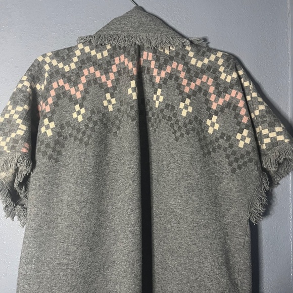 THML Fringe Trim Open Cardigan Sweater Women’s Large Oversized Cozy Slouchy - Picture 8 of 10